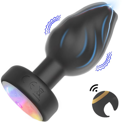 Luminous Anal Plug Vibrators Ring Remote Control Prostate Massager Vaginal Butt Plug Stimulator Adult Couples Sex Toys for Women