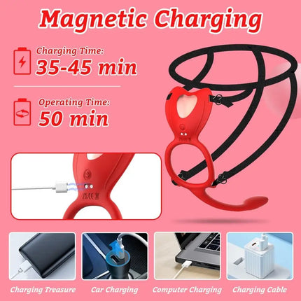 4-in-1 Wearable Vibrator 10-Frequency Vibration Penis Ring Clitoris Stimulator G-Spot Anal Massager Adult Sex Toys Masturbator