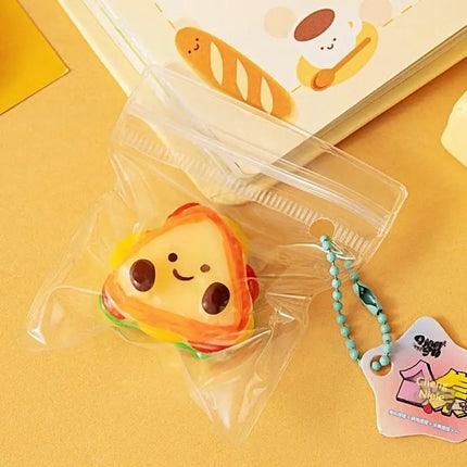 5Pcs Bread Dumping Food Stress Relief Squeeze Toys Mini Mochi  Toys Sensory Pinch Fun Party Favor Gift Keychain PendantHot