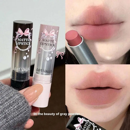 Moisturizing Velvet Matte Lipstick Mousse Long-lasting Waterproof Lightweight Natural Warm Brown Toned Lip Tint Makeup