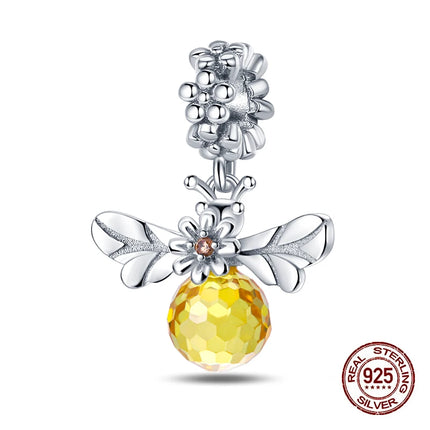 Autumn New 925 Sterling Silver Brown Maple Leaf Pumpkin Bee Charms Bead Fit 3mm 925 Original Bracelets DIY Jewelry Warm Gift