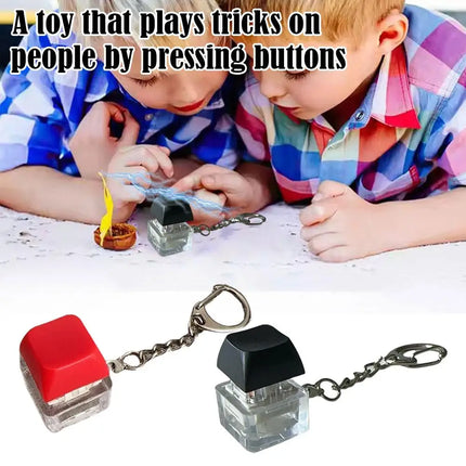 Electric Shock Prank Button Toy that plays tricks on people by pressing buttons Realistic Touch Keychain Pendant Stress Relief