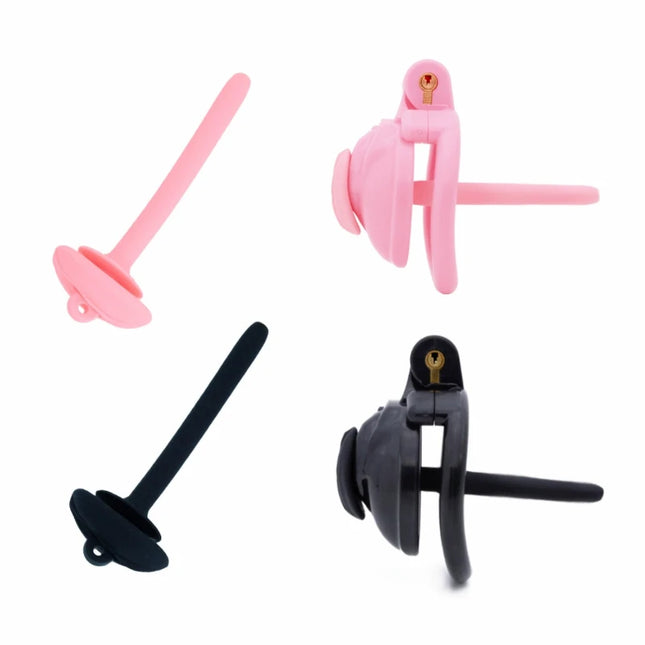 Soft Catheter Chastity Cage Accessories Male CB Lock Silicone Urine Plug Disassembly SM Pseudo Female Lock Sex Toys