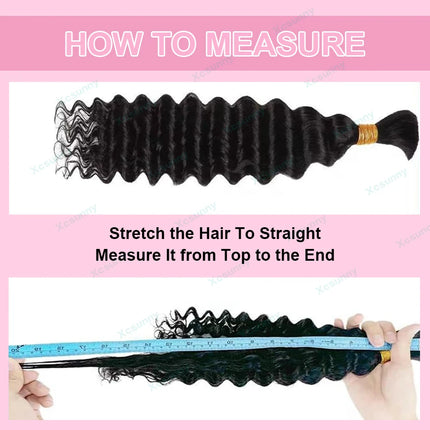 Deep Wave Bulk Human Hair For Braiding Hair For Boho Braids Human Hair Bundles 4 27 30 No Weft Knotless Remy Hair Extensions