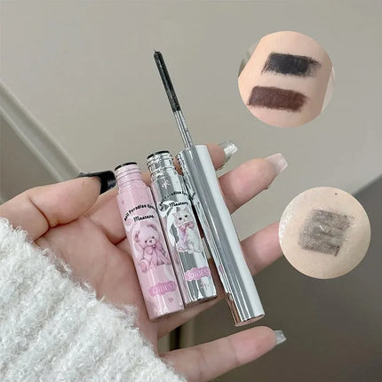 Silk Fiber Curling Mascara Ultra-Fine Brush Waterproof Long Lasting Smudge-Proof Mascara Lengthening Volumizing Eyelashes Makeup