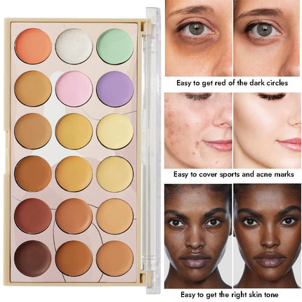 Contour & Concealer Palette,Concealer Cream,Moisturizing,Brightening Dark Circles,Multi-Color Contour Foundation Cream Makeup