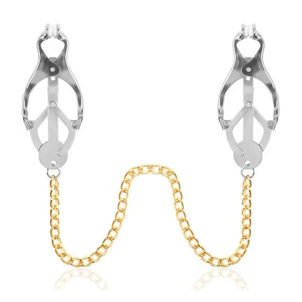 Metal Nipple Clamps Clips with Chain Clitoris Stimulator Steel Nipple Breast Clamps Slave Bondage Flirting Women Sex Toy