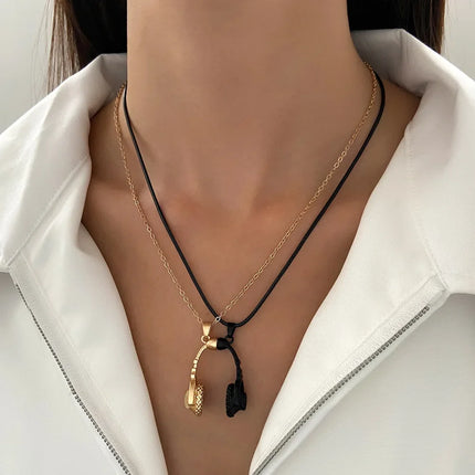 Heart Pendant Necklace Rhinestone / Collier Pendentif Cœur Strass