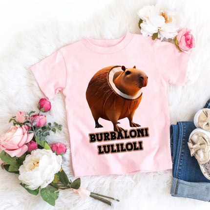 Children Unisex T-shirt Girl Boy Italian Brainrot Animals Kids Tung Tung Tung Sahur Short Sleeve Funny Meme Tee Summer Clothing