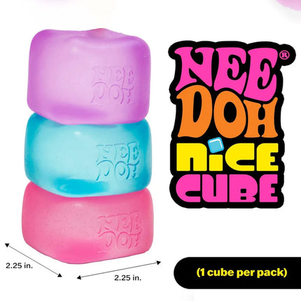 Schylling Needoh Nice Cube -Stress Relief Squishy Toy, Sensory Toy,  Cube Squeeze Ball, Vent Toy, Kids Gift, Red Purple Blue, Sn
