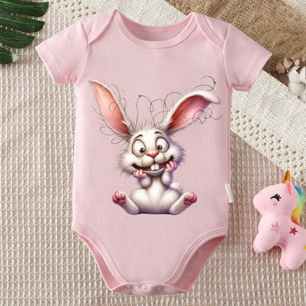 100% Cotton Bodysuit Happy Easter The Cool Rabbit Print Onesie Comfortable Cloths for Baby Jumpsuit for 0 To 12 Months Newborn