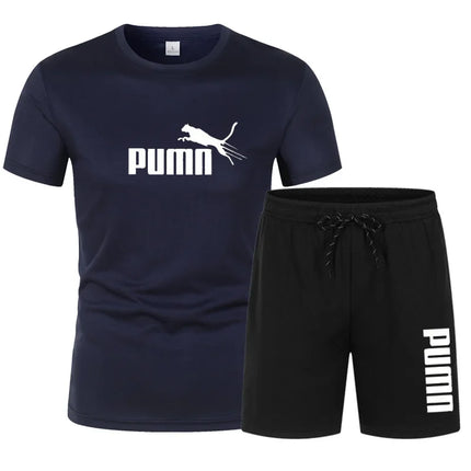 2026 Summer Fashion Trendy Casual Sports Two Piece Set Youth Men's Short sleeved T-shirt+Shorts Set sports suit