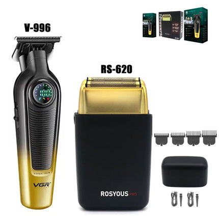 Barber Professional Hair Cutting Machine for Men Professional Kit DLC Blade 10000RPM VGR V-196 V-996 ROSYOUS RS-620