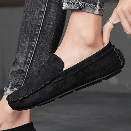 Fashion Suede Men Casual Shoes Breathable Leather Mens Loafers Slip on Male Driving Shoes Luxury Brand Comfortable Boat Shoes