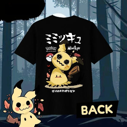 2025 Summer Pokémon Anime MIMIKYU 100% Pure Cotton Printed T-shirt Men Harajuku Loose Casual Versatile Short-sleeved Loose Y2k