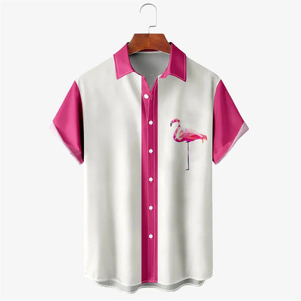 2024 Men's Hawaiian Shirt Poker Print Casual Fashion Lapel Collar Beach Vintage Shirt