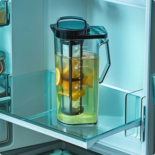 Refrigerator Pitcher with Infuser Slim Infusion Pitcher with Filter Carafe with Lid Clear Water Jug Graduated for Families
