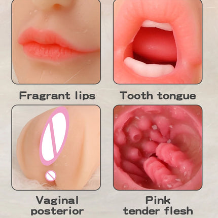 Male Masturbator 3 In 1 Realistic Vagina Sexy Toys For Men Pocket Pusssy Pussy Blowjob Masturbation No Vibrator Adults Sex Goods