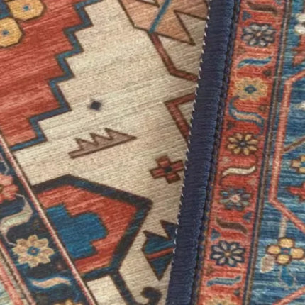 Tapis de style rétro américain pour chambre à coucher Grand tapis de salon Décoration Tapis antidérapant Lavable Tapis de sol de salon Tapis doux pour la maison