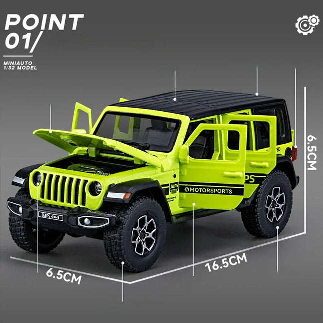 1:32 Jeep Wrangler Rubicon Off-road car Alloy Model Car Toy Diecasts Metal Casting Sound and Light Car Toys For Children Vehicle