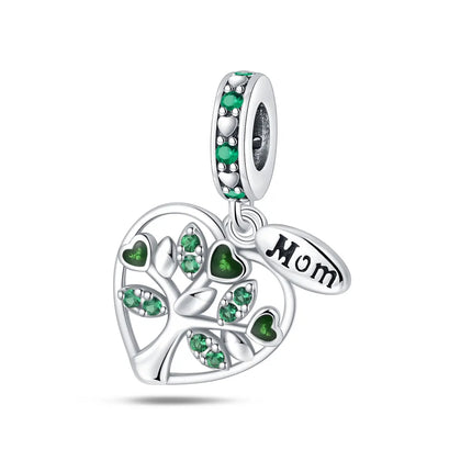 925 Sterling Silver Green Series Flower Tree Apple Pendant DIY Fine Beads Fit Original Charms Bracelet Women Jewelry Diy
