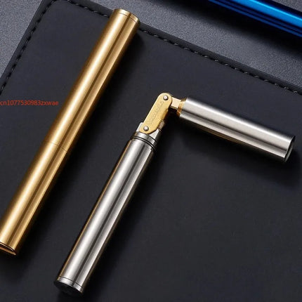 New Brass NunchakuLighter Windproof Mini RetroGrinding Wheel Ignition FlintFireless Men's Smoking ToyGift