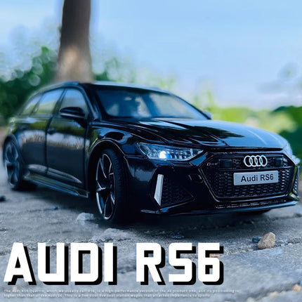 1:32 Audi RS6 Quattro Station Wagon Alloy Metal Diecast Vehicles Car Model Sound & Light Holiday Gifts For Friend Hobby Collect
