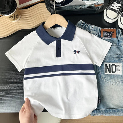 Boys Polo Shirts Summer 2025 School Polo Shirts for Kids Cartoon Print Children T-shirts Toddler Oufits Baby Tees Clothing