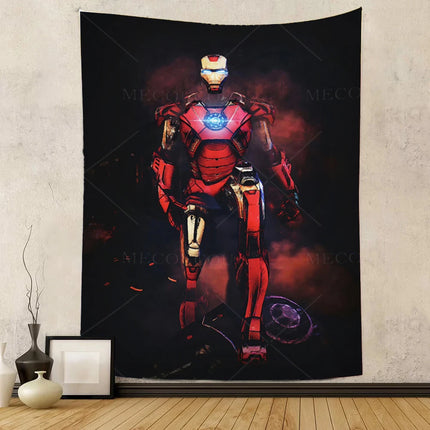 Iron Man Red Flash Backdrop for Birthday Party Decor Hero Marvel Superhero Background for Baby Shower Party Cake Table Supplies