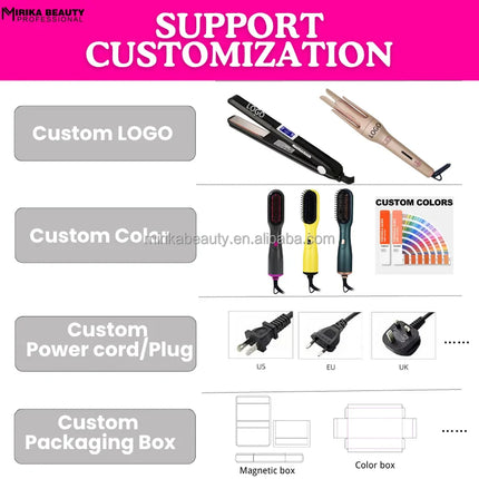 Dual-Purpose Hair Straightening and Curling Comb Brush Negative Ion Splint Straightening for Home Use