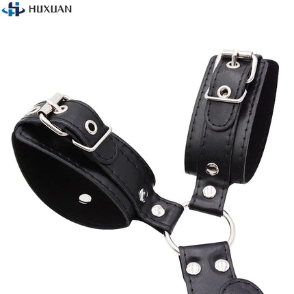 1PCS Neck To Wrist Restraints Kit Sexy Women Fetish Behind Back Handcuffs Collar Adjustable Bondage Set Couple Sex Game Tool