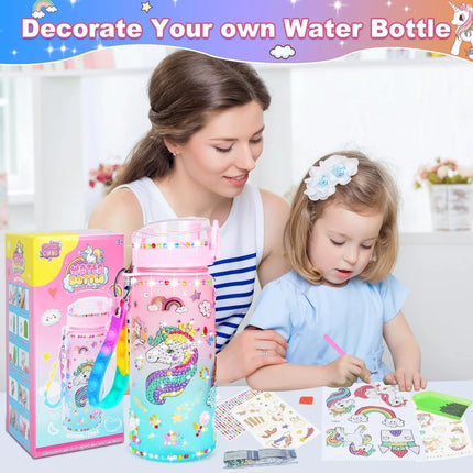 Decorate Your Own Water Bottle Kits for Girls, Unicorn Gem Girls Diamond Painting Crafts, Crafts Toys Unicorn Gifts for Birthday
