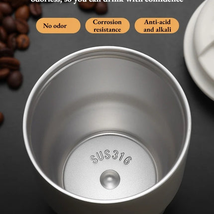 260ml Petal Coffee Tumbler, 316 Stainless Steel Vacuum Cup, Antibacterial & Wide Mouth, Double-Wall Thermos for Hot/Iced Drinks