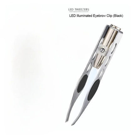 1PC LED Eyebrow Tweezer Oblique Tip Stainless Steel Eyebrow Trimming Clip Eye Hair Removal Prune False Eyelash Clamp Makeup Tool
