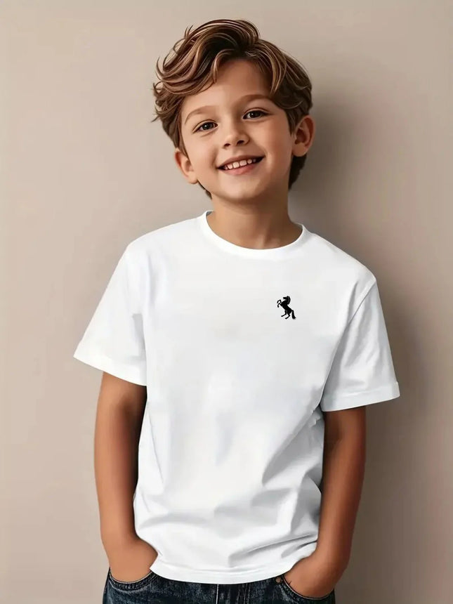 Summer Short Sleeve Tops Cute Cartoon Print T-Shirt Kids Leisure T-Shirt Baby Girls T-Shirt Toddler Boys