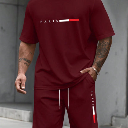 Men's Tracksuit 2 Piece O-neck Short Sleeve Shirt Shorts Set Men's Running Suit Plus Size T shirts Man Clothing Summer T-shirt