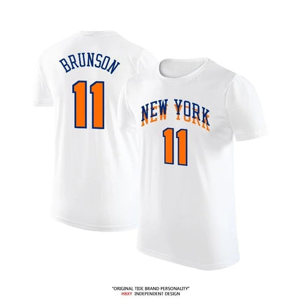 Summer Playoff New York Brunson Towns Jersey Short-sleeved City Jersey American Basketball Jersey Half-sleeved Cotton T-shirt