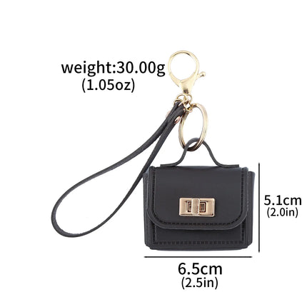 Mini Leather Openable Small Bag Keychain Pu Leather Hand Strap Coin Purse Accessories Pendant Mobile Phone Bag Jewelry Gift