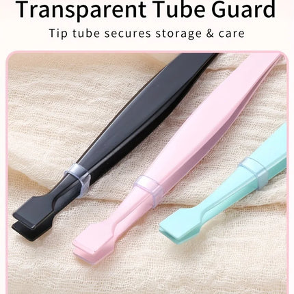 High-Precision Eyelash Tweezers for Under Eye and Chin, Flat-Mouth and Slender Design, Ergonomic Grafting Tool