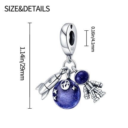 Orstarry Charm Silver 925 Beads Blue Series Fit Bracelet Charms DIY Original Fashion Pendants For Women Jewelry Trendy Gifts