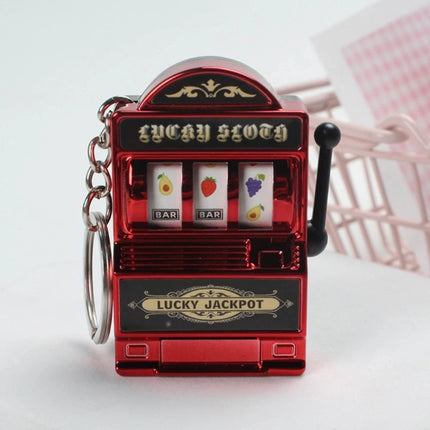 Mini Fruit Slot Machine Keychain Lucky Charm Jackpot Keychains Mini Casino Pendant Bag Charm Novelty Gifts for Kids Adults