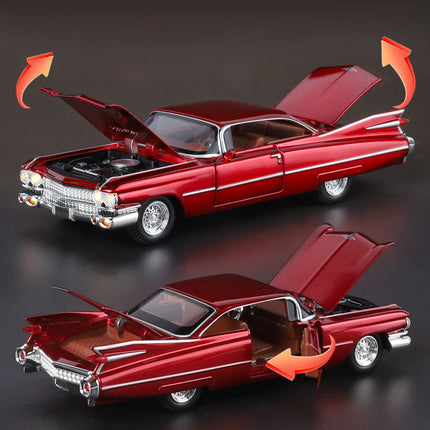 1:32 Cadillac Eldorado Biarritz Classic Retro Car Alloy Metal Diecast Model Car With Sound And Light Pull Back Collection Hobby