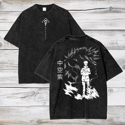 Gojo Satoru Jujutsu Kaisen T Shirt Men Women Tshirt Washed Cotton T-shirt Clothing Summer Short Sleeve Oversized Tees Streetwear