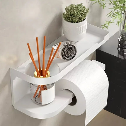 Wall Mounted Tissue Holder Without Drilling, Widened Storage Space, Smooth Pull-out and Not Easy To Slip Off
