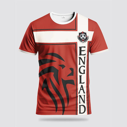 Summer England Flag Men Football T-shirt 3D Print Graphic Casual Sports Short Sleeve T Shirts Outdoor Fashion Children Tees Top