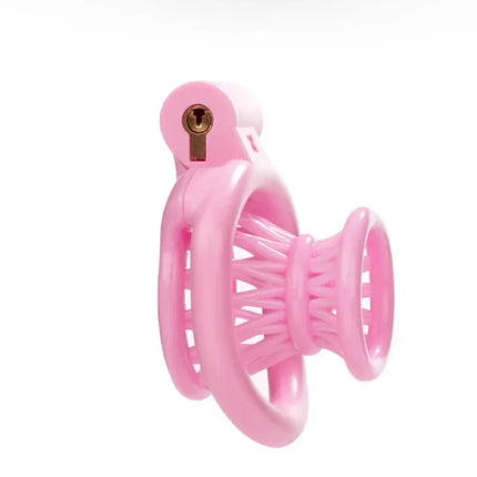 ABS Negative Chastity Cage for Men Cock Lock Lightweight Sissy Mini Male Chastity Lock with 4 Size Penis Rings Adults Toys