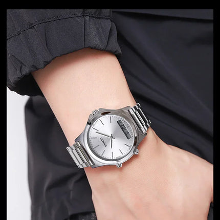 SKMEI 2120 Digital Quartz Watch for Men Waterproof Sport Dual Display Stainless Steel Mens Wristwatches Alarm Clock Reloj Hombre