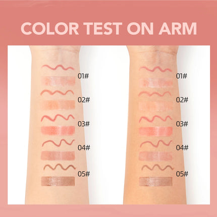 Double Head Mirror Lip Glaze 2 in 1 Lipliner Pen Water Light Lip Gloss Makeup Set Matte Velvet Lip Liner Pencil Contour Cosmetic