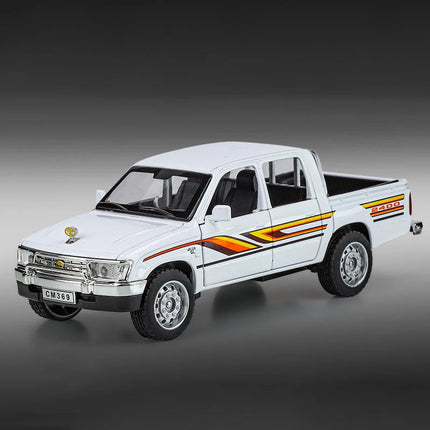 1:32 Toyota Hilux Off Road Pickup Truck Alloy Diecast Metal Model Hight Simulation Sound Light Toy Desktop Ornaments Boys Gifts