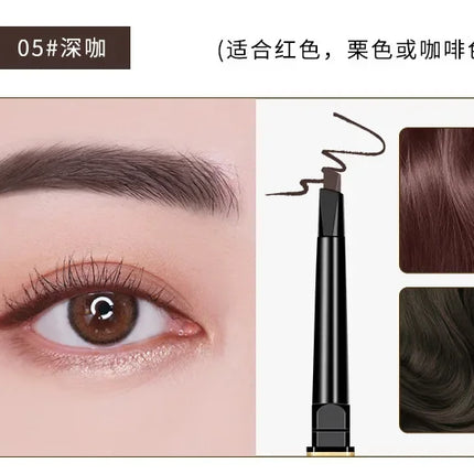 Gold Bar Double Ended Eyebrow Pencil - Ultra Fine 0.5mm Triangle Tip Waterproof & Smudge-proof for 3D Natural Brows